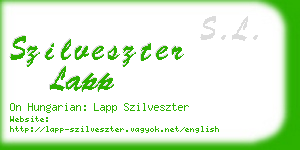 szilveszter lapp business card
